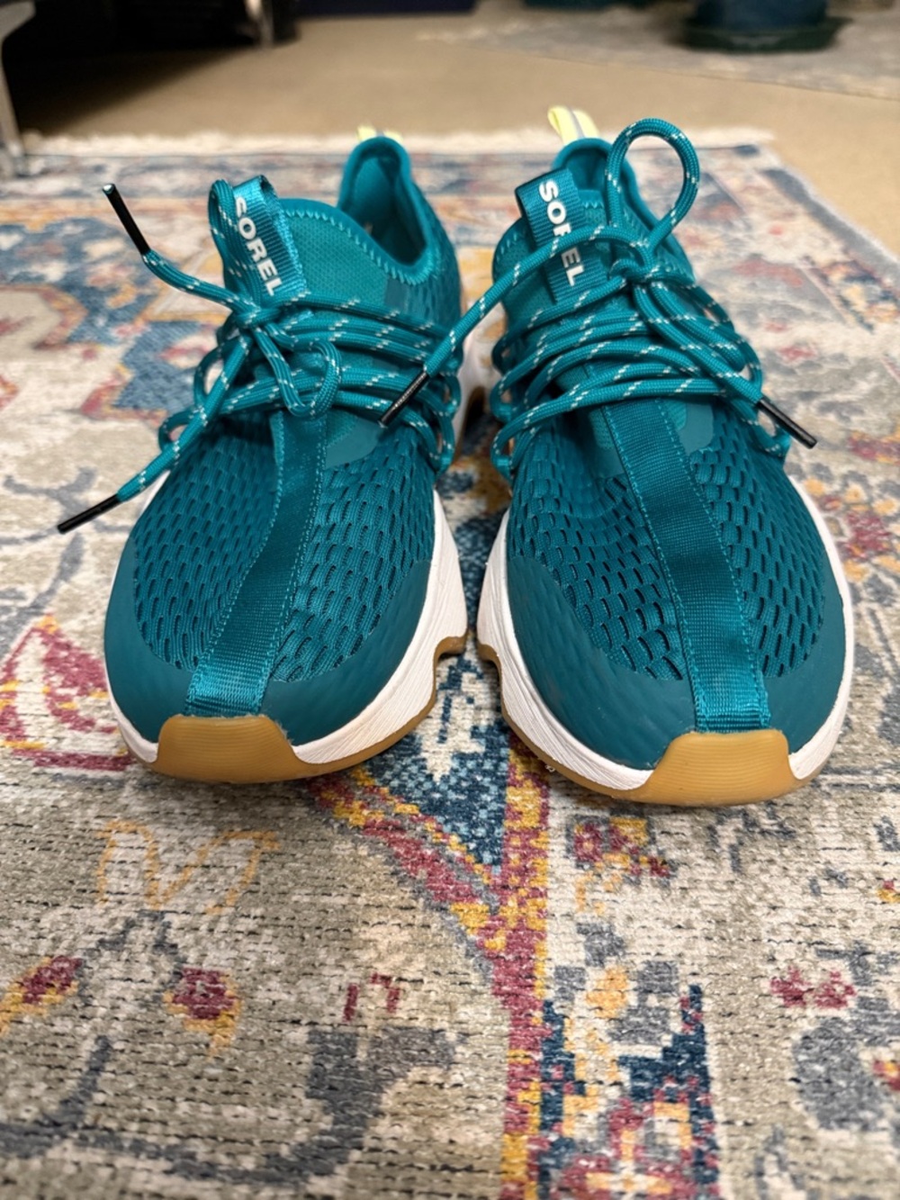 Sorel Women’s Teal Athletic Sneakers with Gum Accent